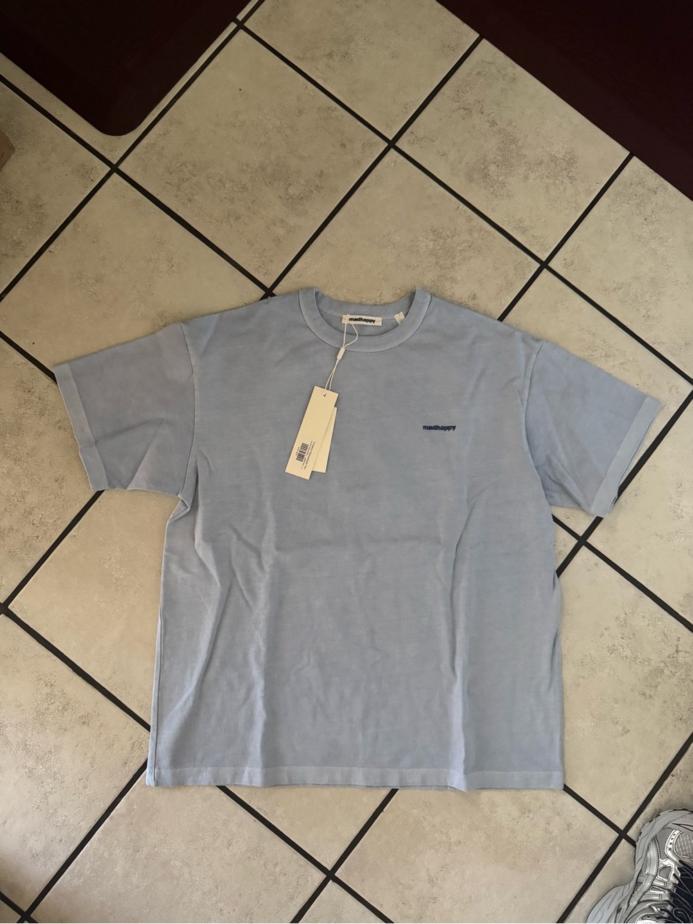 Madhappy Men's Light Blue Logo Crewneck T-Shirt